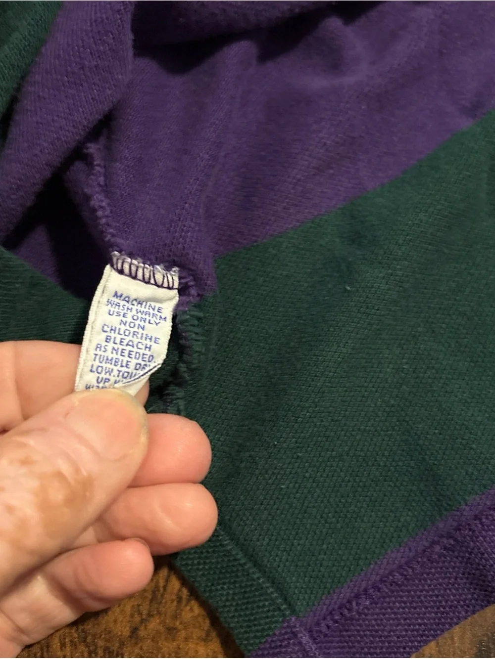 Polo by Ralph Lauren Purple & Green Striped Turtleneck Sweater